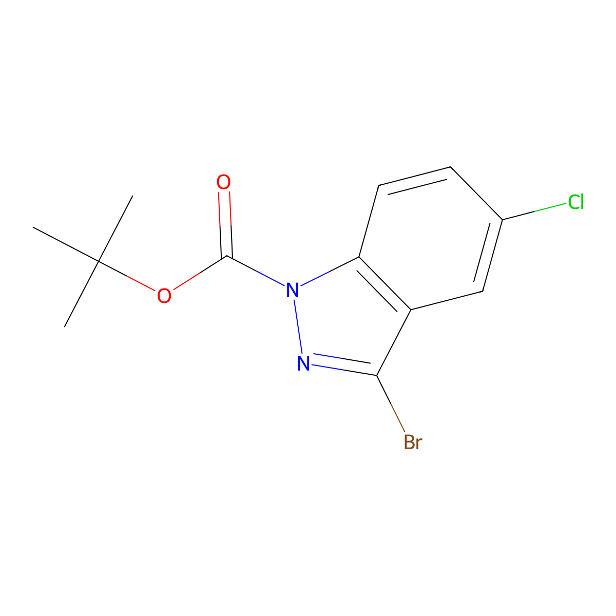 tert-Butyl 3-bromo-5-chloro-1H-indazole-1-carboxylate molecular structure, CAS 1823299-86-0