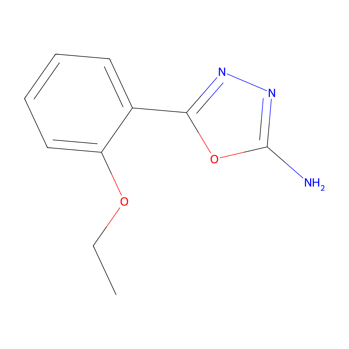 5-(2-Ethoxyphenyl)-1,3,4-oxadiazol-2-amine molecular structure, CAS 18233-09-5