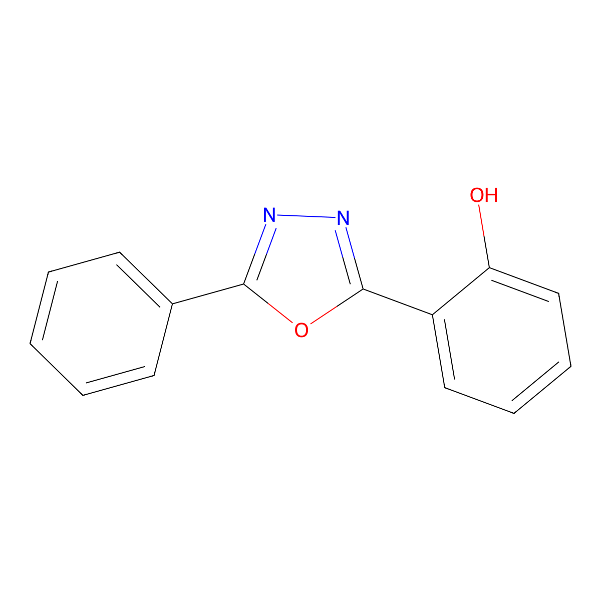 2-(5-Phenyl-1,3,4-oxadiazol-2-yl)phenol molecular structure, CAS 18233-24-4