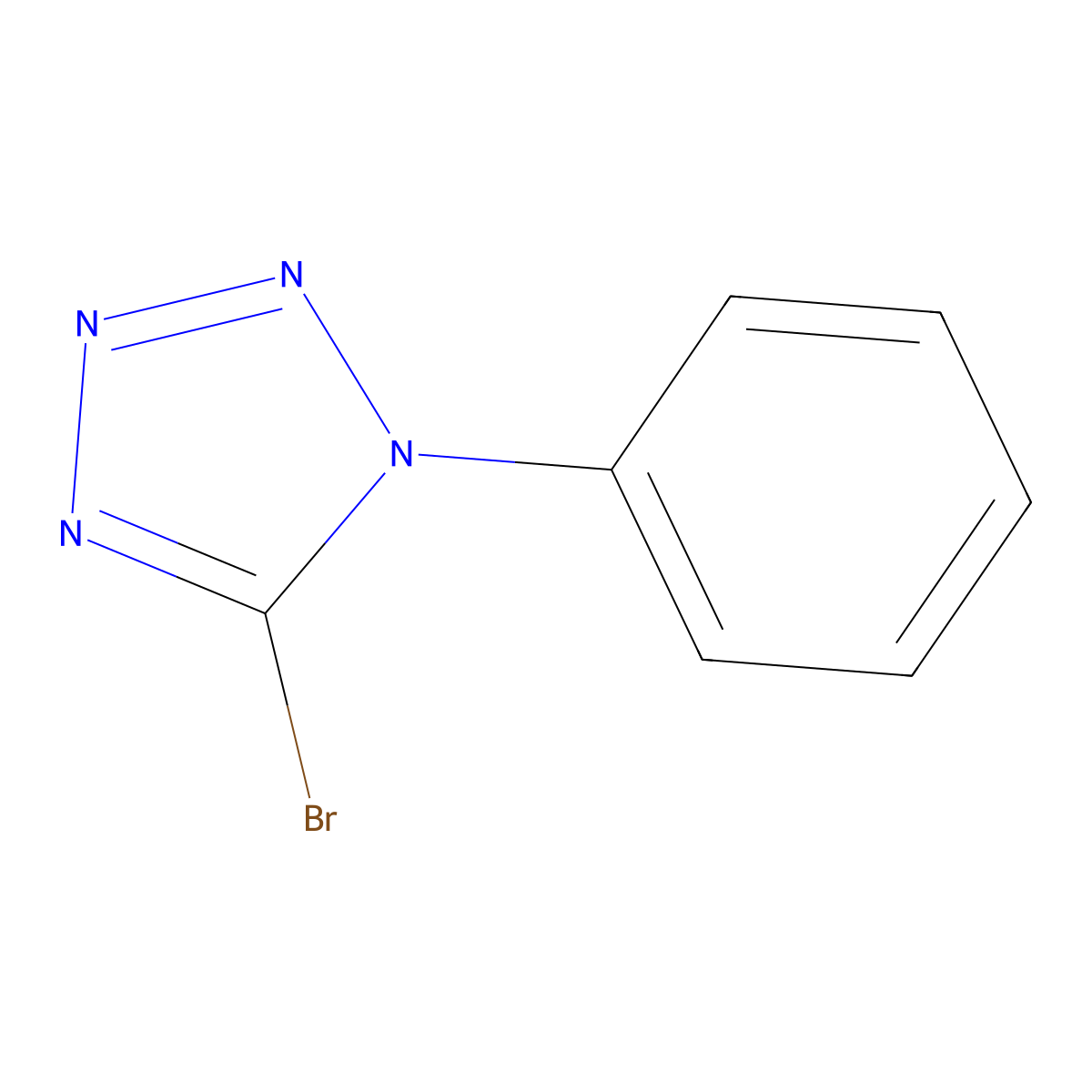5-bromo-1-phenyl-1H-1,2,3,4-tetrazole molecular structure, CAS 18233-34-6