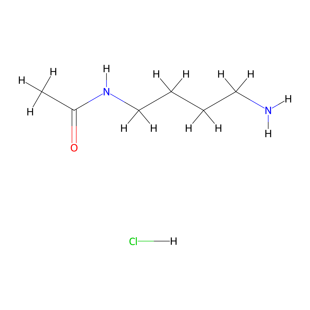 Monoacetyl-1,4-diaminobutane hydrochloride molecular structure, CAS 18233-70-0