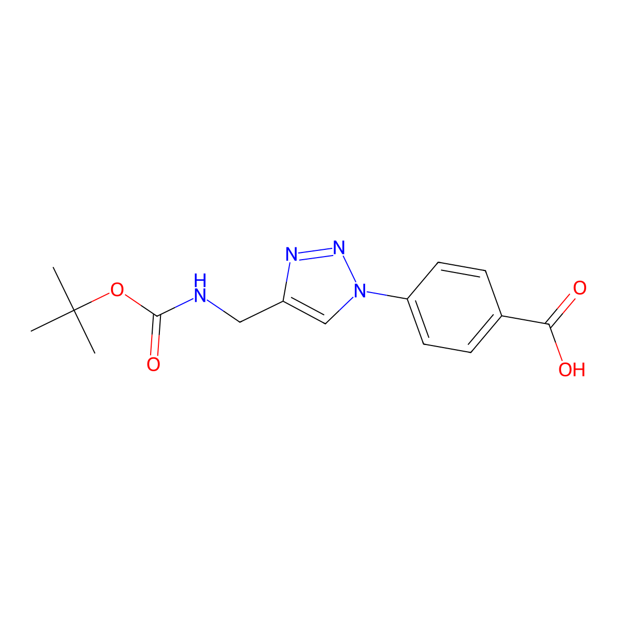 4-[4-({[(tert-butoxy)carbonyl]amino}methyl)-1H-1,2,3-triazol-1-yl]benzoic acid molecular structure, CAS 1823300-07-7
