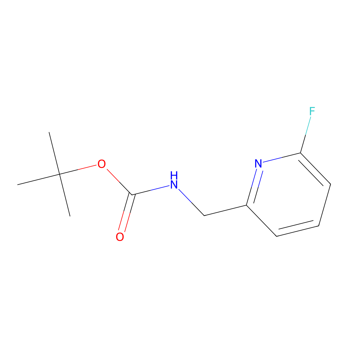 tert-Butyl ((6-fluoropyridin-2-yl)methyl)carbamate molecular structure, CAS 1823300-18-0