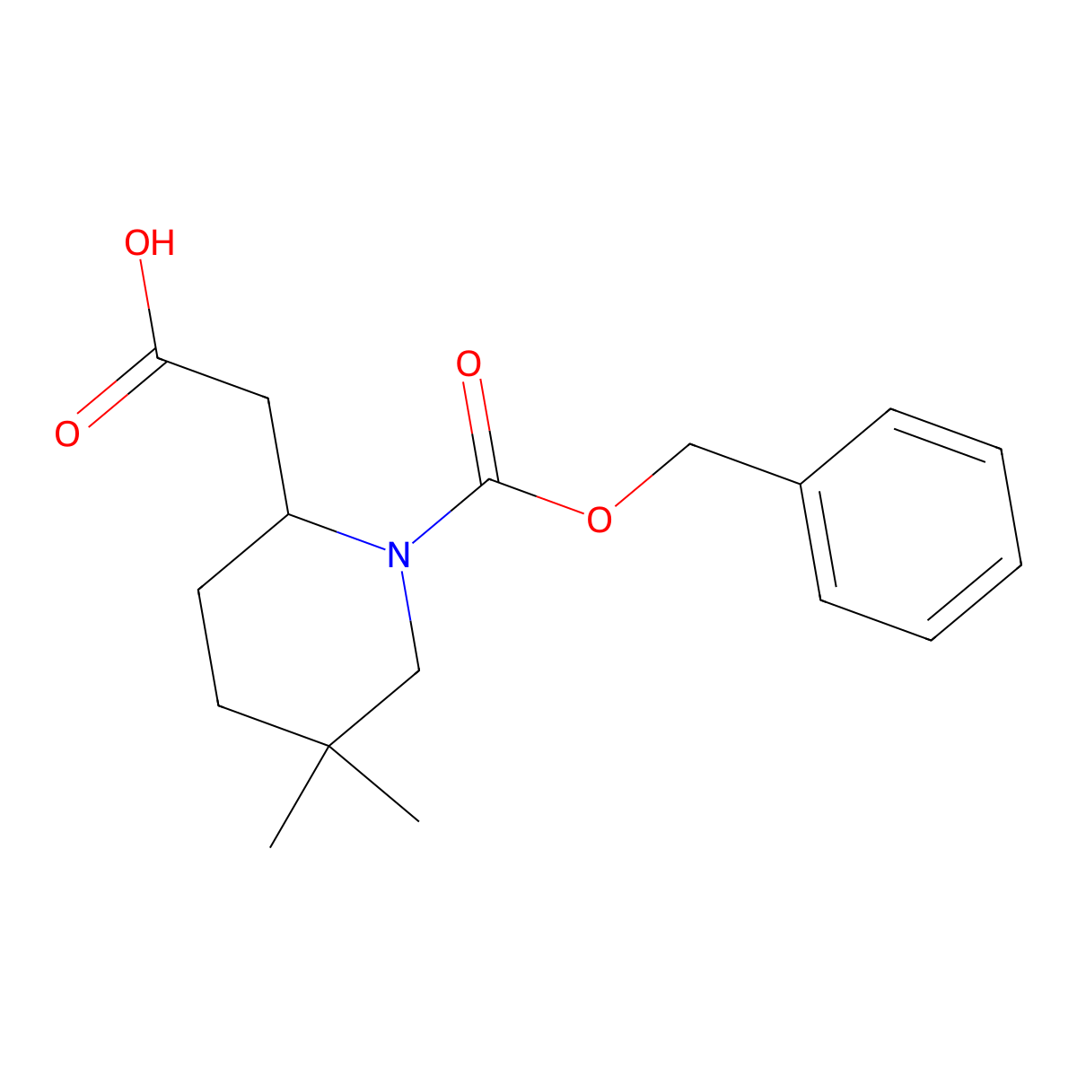 2-{1-[(Benzyloxy)carbonyl]-5,5-dimethylpiperidin-2-yl}acetic acid molecular structure, CAS 1823303-15-6