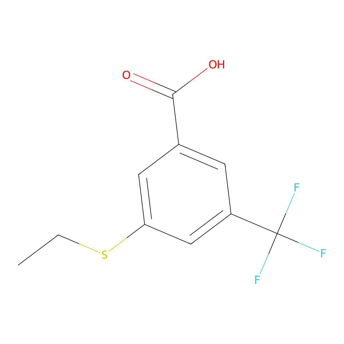 3-(Ethylthio)-5-(trifluoromethyl)benzoic acid molecular structure, CAS 1823307-05-6
