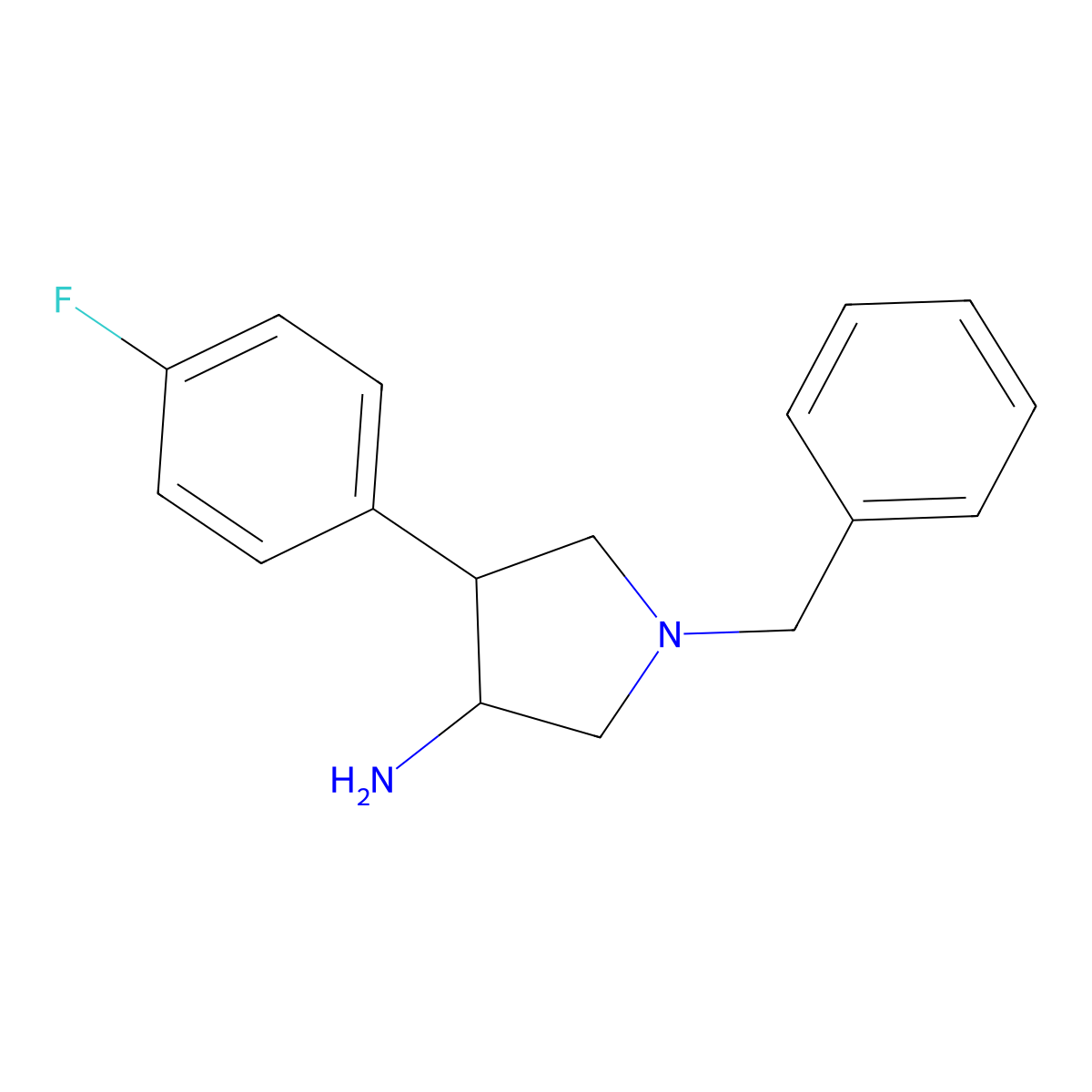 1-Benzyl-4-(4-fluorophenyl)pyrrolidin-3-amine molecular structure, CAS 1823307-19-2