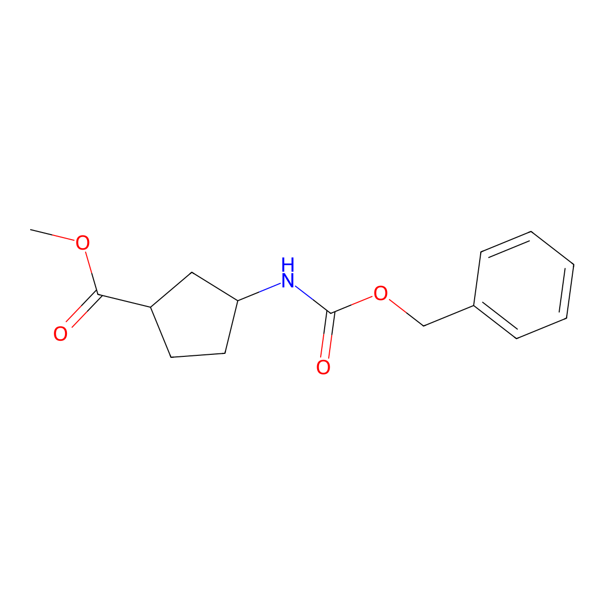 Methyl 3-(Cbz-amino)cyclopentanecarboxylate molecular structure, CAS 1823307-97-6