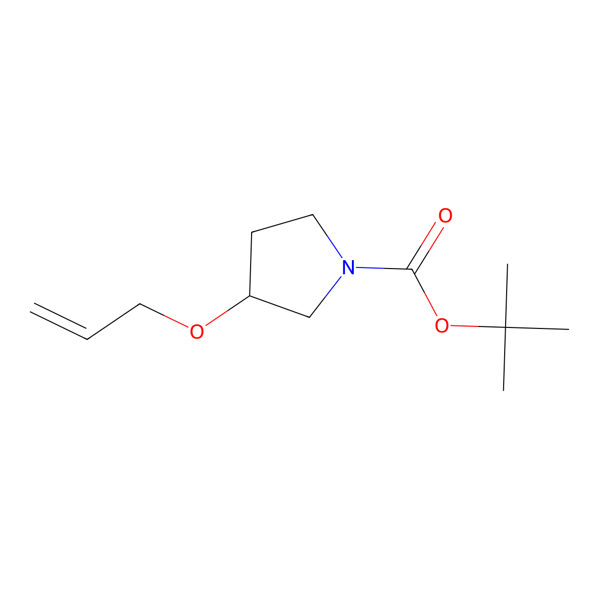 tert-Butyl 3-(prop-2-en-1-yloxy)pyrrolidine-1-carboxylate molecular structure, CAS 1823308-33-3