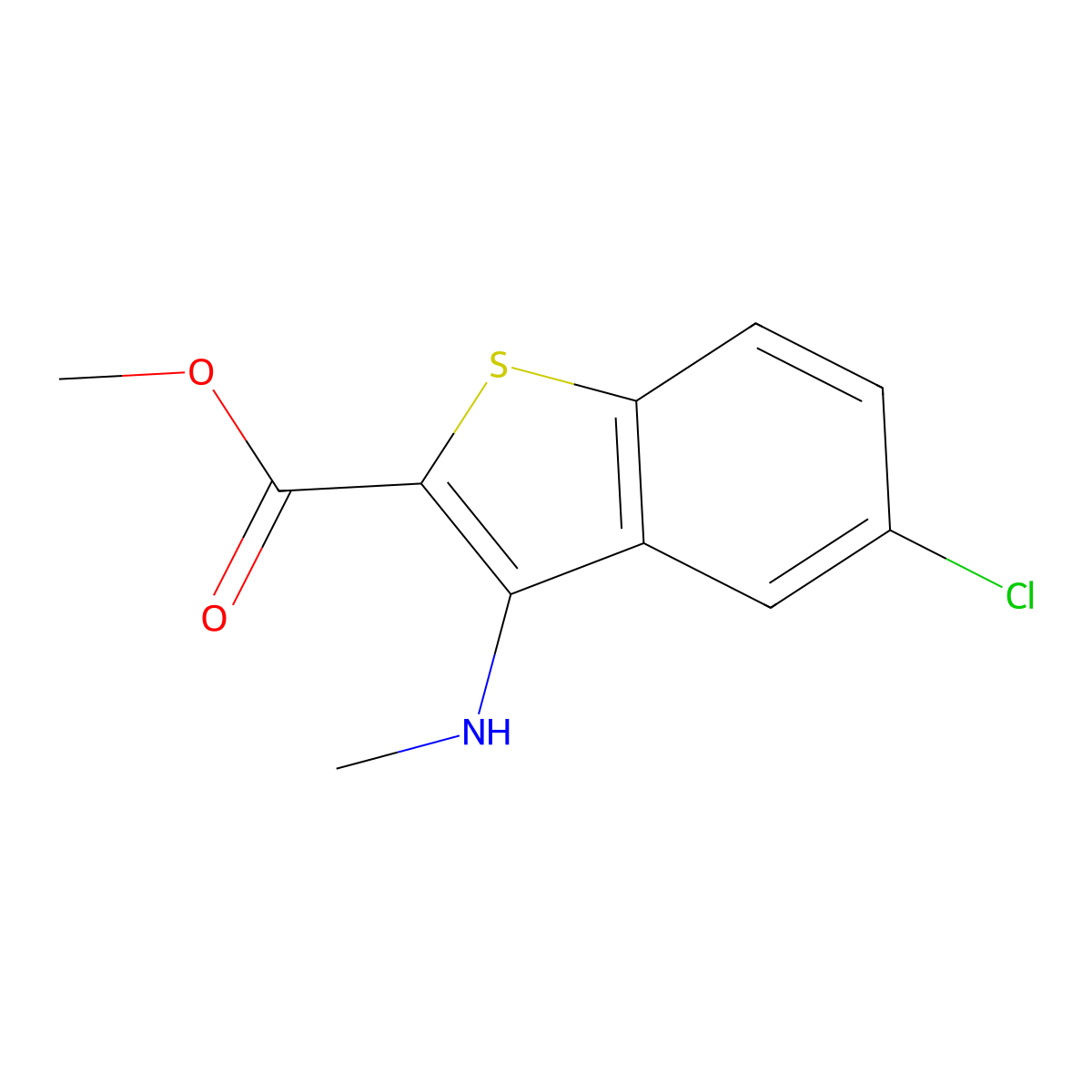 Methyl 5-chloro-3-(methylamino)benzo[b]thiophene-2-carboxylate molecular structure, CAS 1823311-09-6