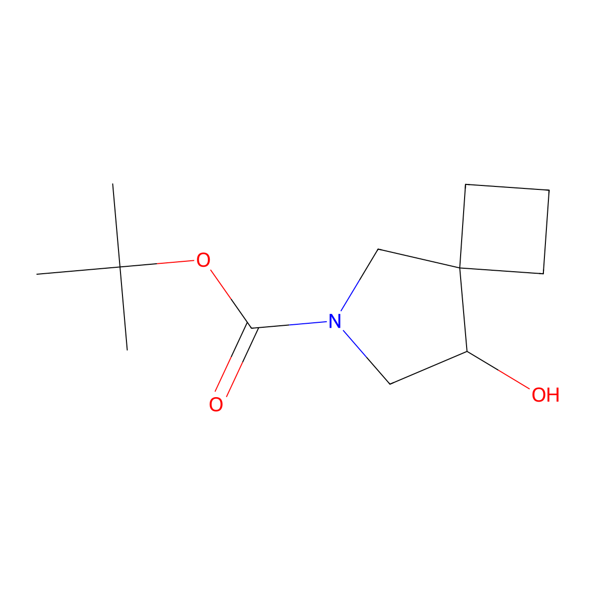 Tert-butyl 8-hydroxy-6-azaspiro[3.4]octane-6-carboxylate molecular structure, CAS 1823312-27-1