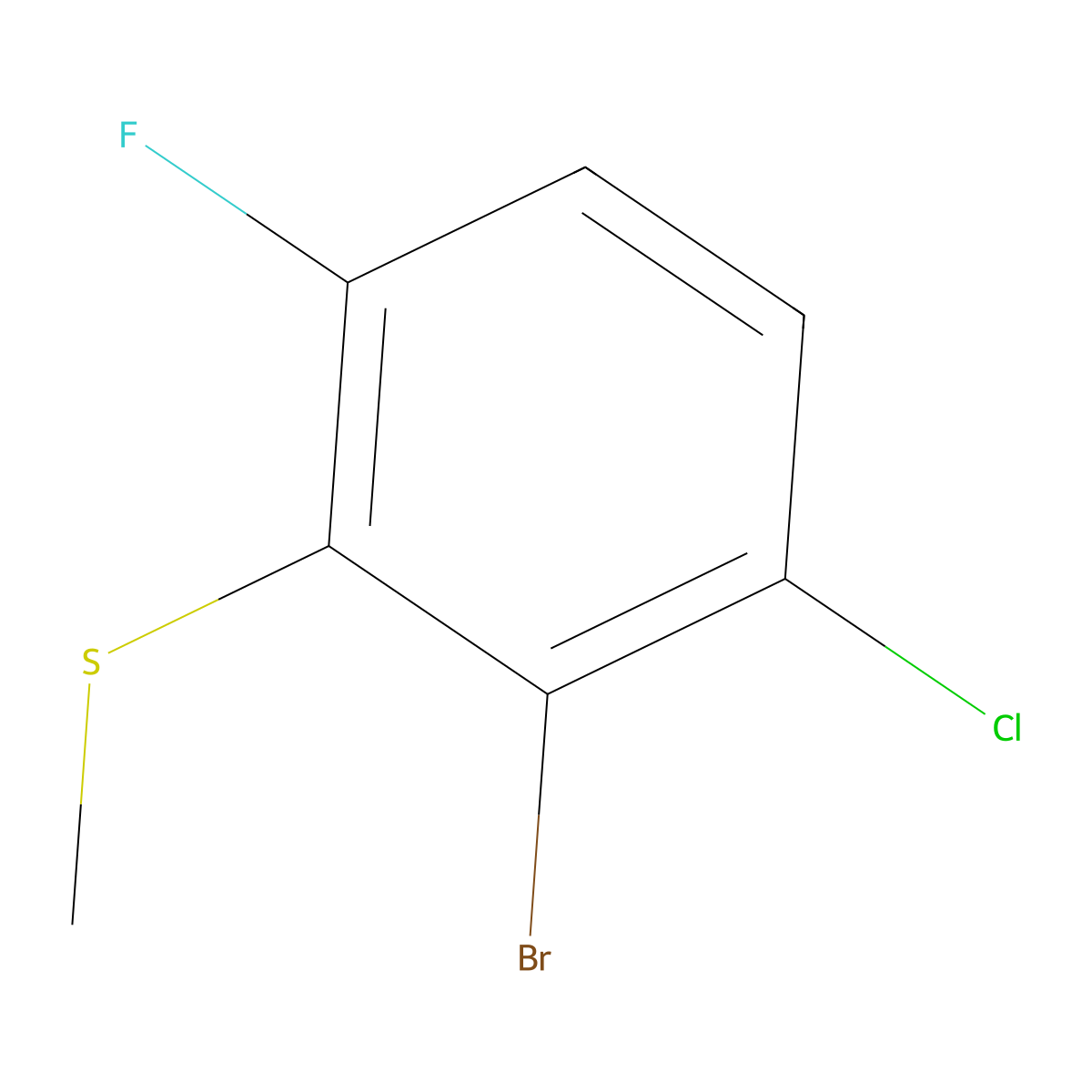 (2-Bromo-3-chloro-6-fluorophenyl)(methyl)sulfane molecular structure, CAS 1823313-07-0