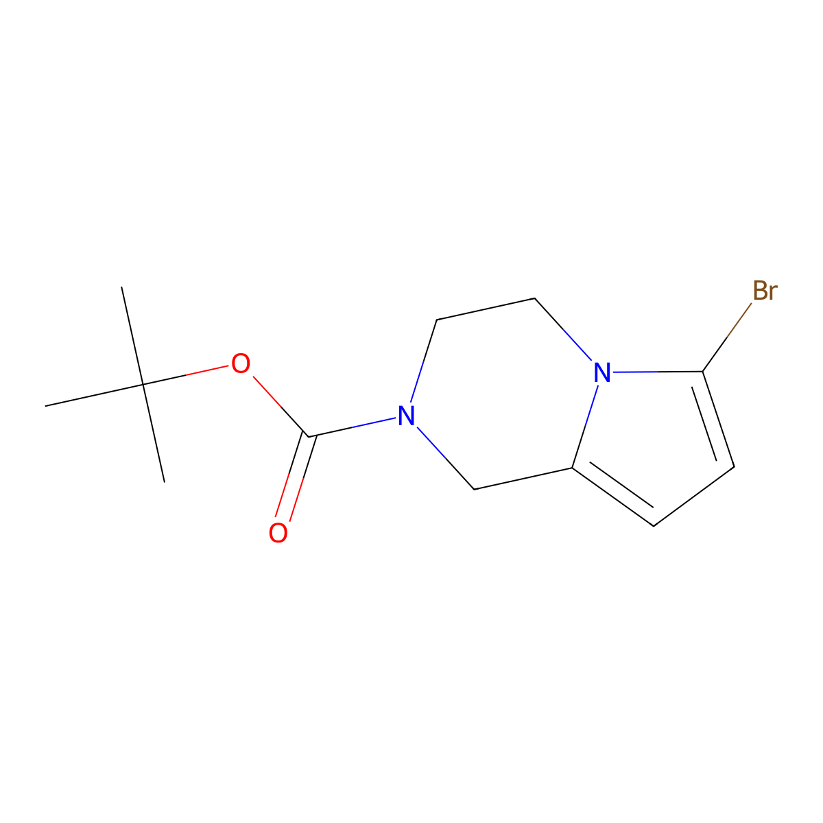 tert-Butyl 6-bromo-3,4-dihydropyrrolo[1,2-a]pyrazine-2(1H)-carboxylate molecular structure, CAS 1823313-36-5
