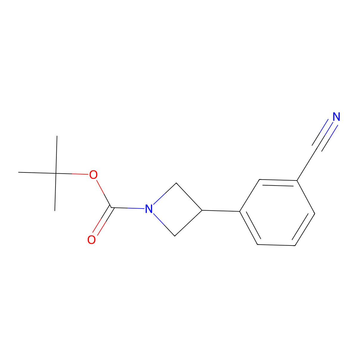 Tert-butyl 3-(3-cyanophenyl)azetidine-1-carboxylate molecular structure, CAS 1823314-49-3