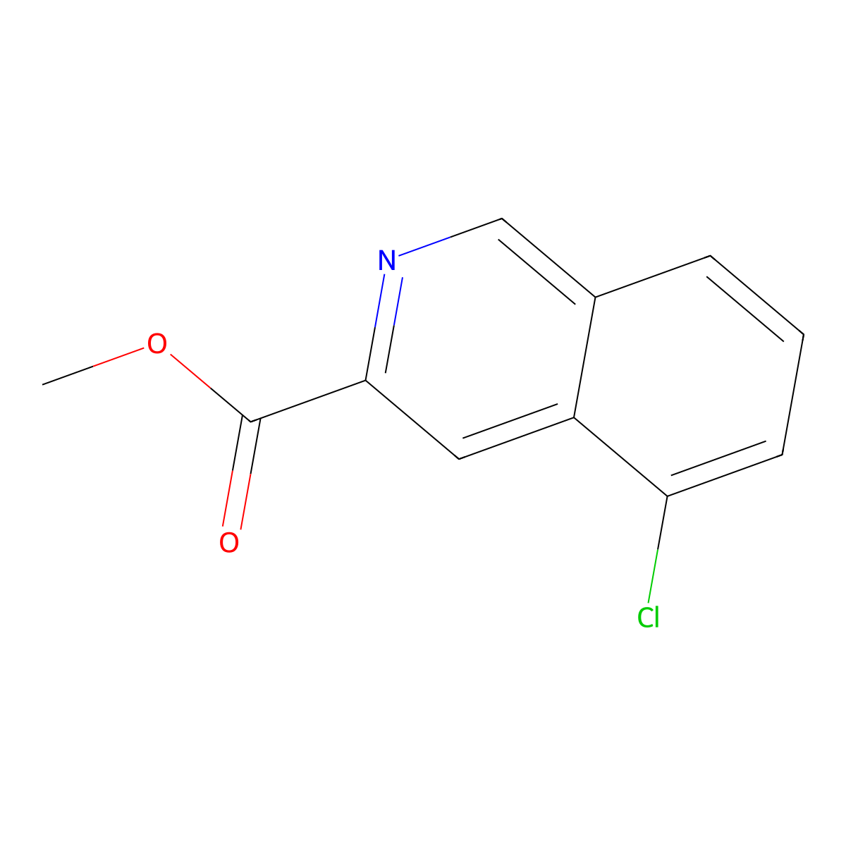 Methyl 5-chloroisoquinoline-3-carboxylate molecular structure, CAS 1823314-50-6