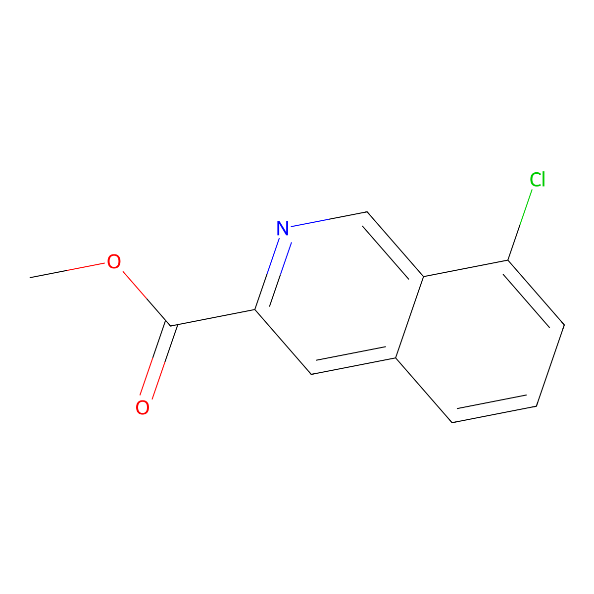 Methyl 8-chloroisoquinoline-3-carboxylate molecular structure, CAS 1823314-55-1