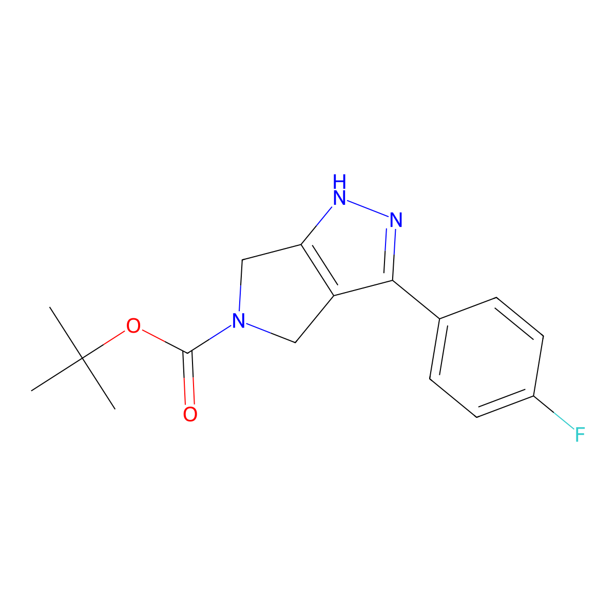 3-(4-Fluoro-phenyl)-2,6-dihydro-4H-pyrrolo[3,4-c]pyrazole-5-carboxylic acid tert-butyl ester molecular structure, CAS 1823314-67-5