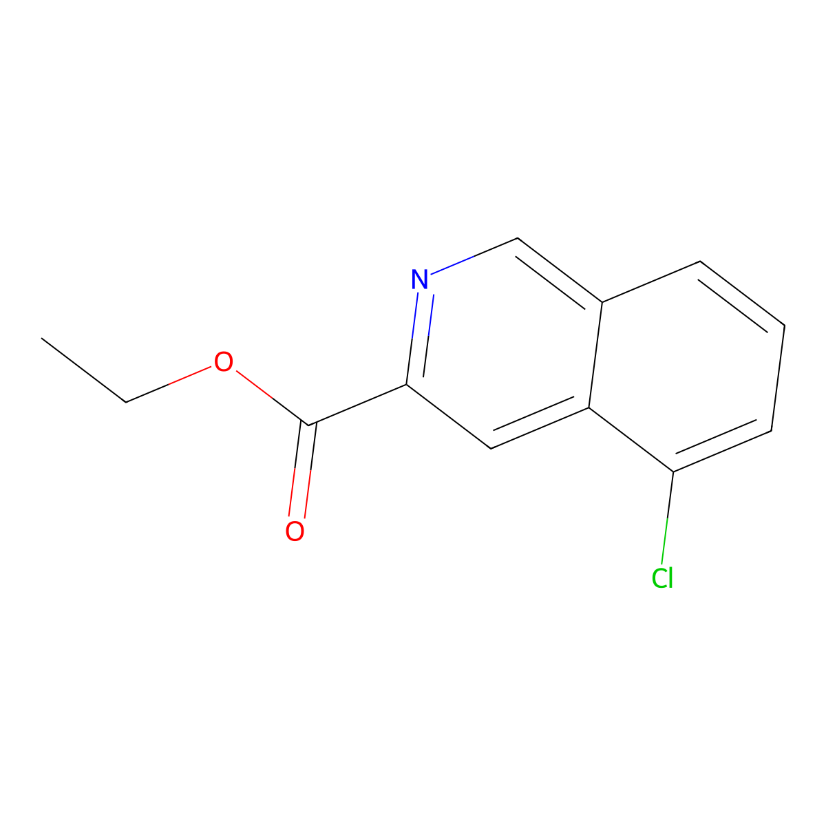 Ethyl 5-chloroisoquinoline-3-carboxylate molecular structure, CAS 1823315-19-0
