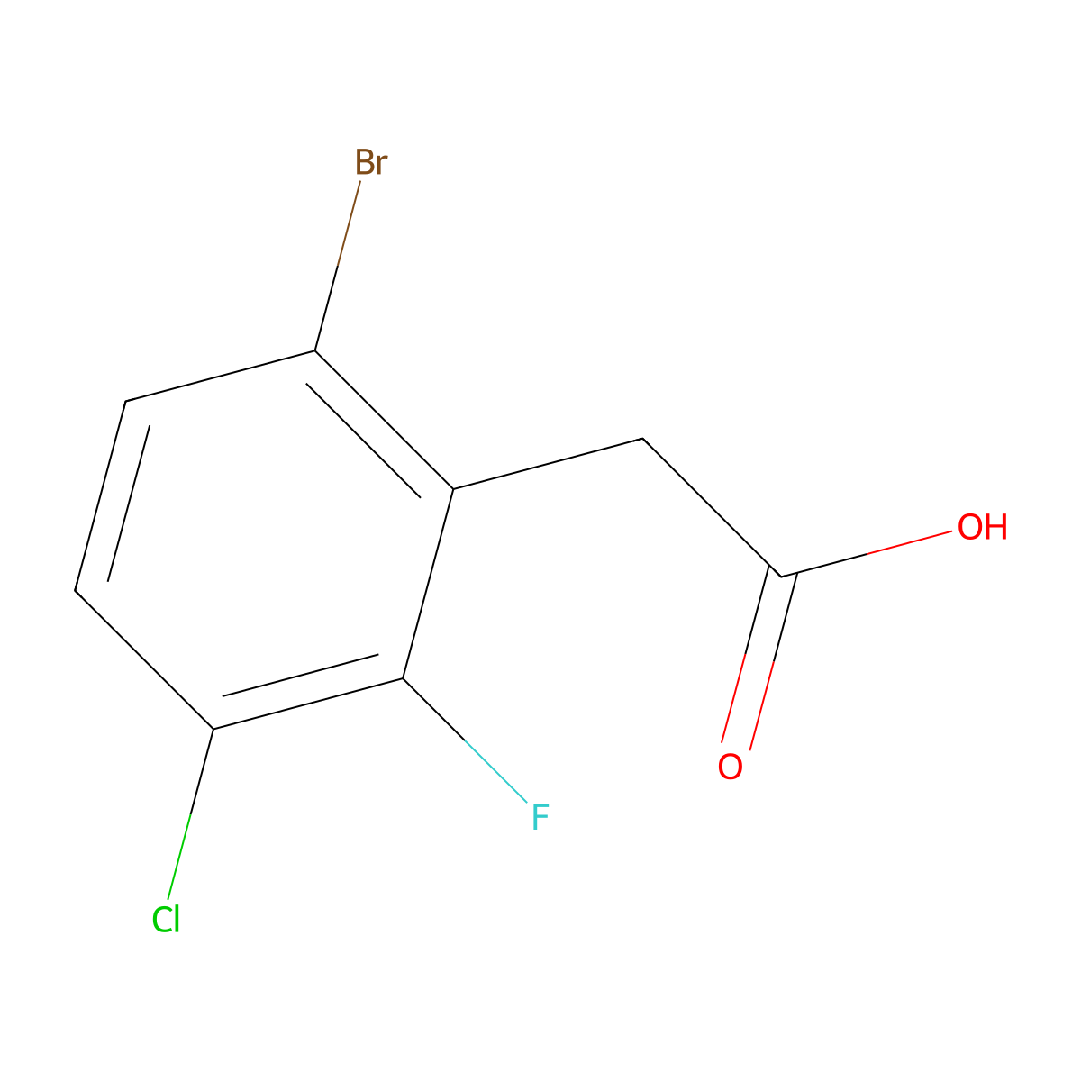 2-(6-Bromo-3-chloro-2-fluorophenyl)acetic acid molecular structure, CAS 1823315-94-1