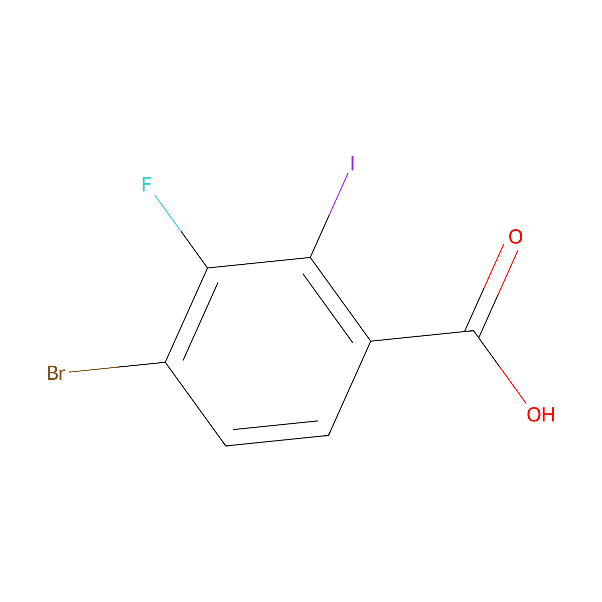 4-Bromo-3-fluoro-2-iodobenzoic acid molecular structure, CAS 1823316-00-2