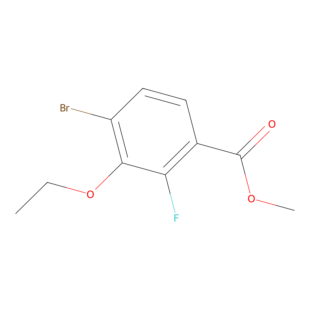 Methyl 4-bromo-3-ethoxy-2-fluorobenzoate molecular structure, CAS 1823316-50-2
