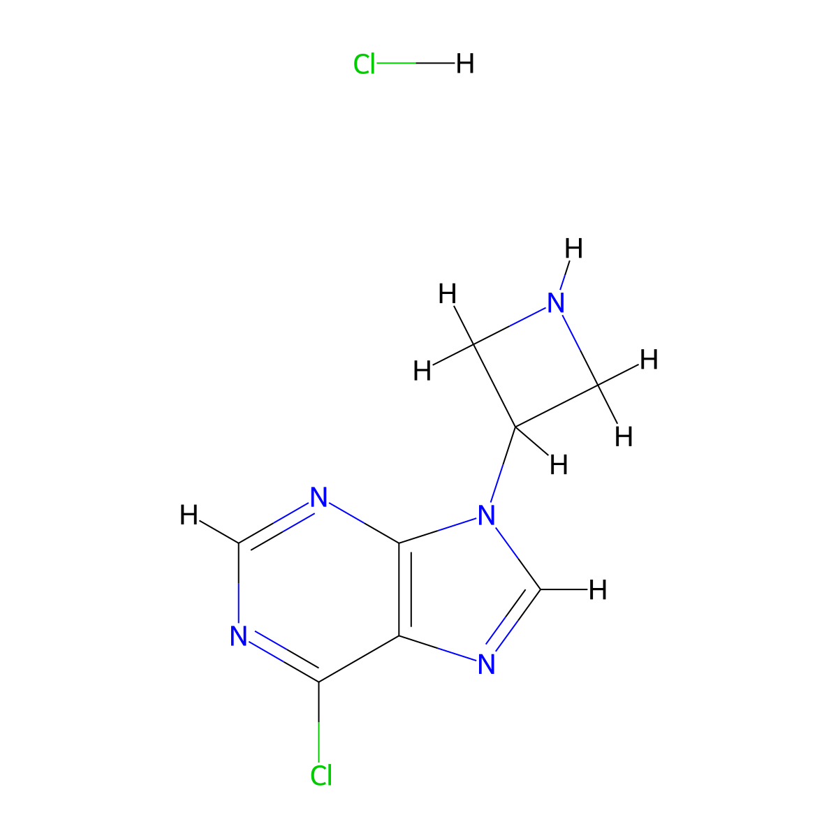 9-(azetidin-3-yl)-6-chloro-9H-purine hydrochloride molecular structure, CAS 1823316-60-4