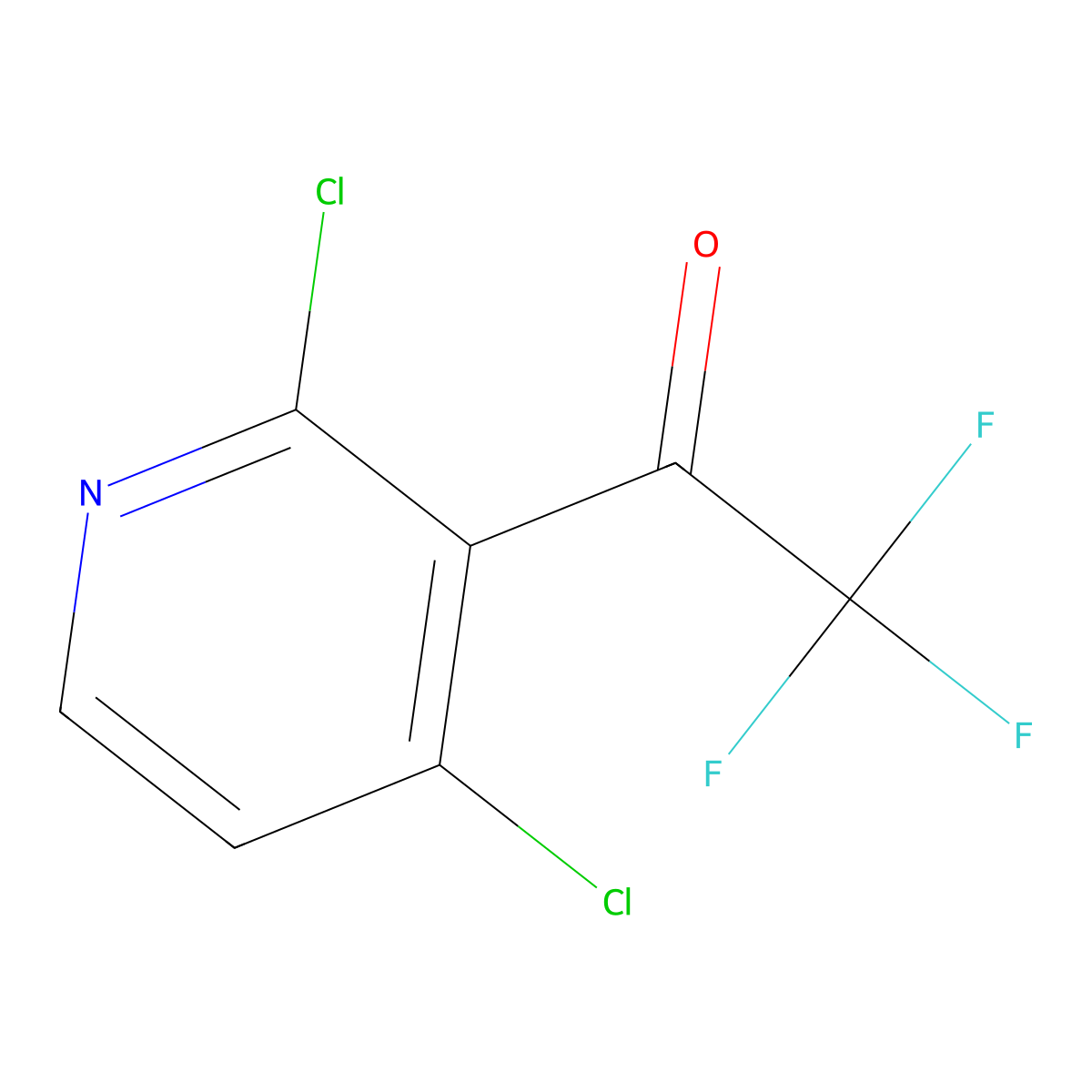 1-(2,4-Dichloropyridin-3-yl)-2,2,2-trifluoroethanone molecular structure, CAS 1823316-76-2