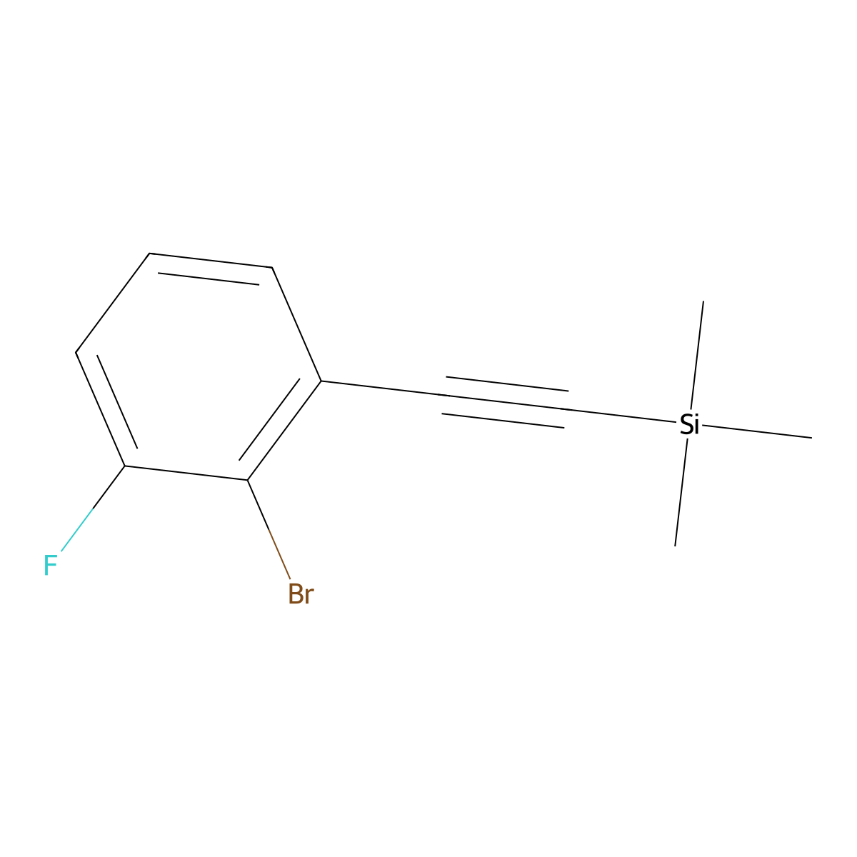 2-Bromo-3-fluorophenylacetylene, TMS protected molecular structure, CAS 1823316-92-2
