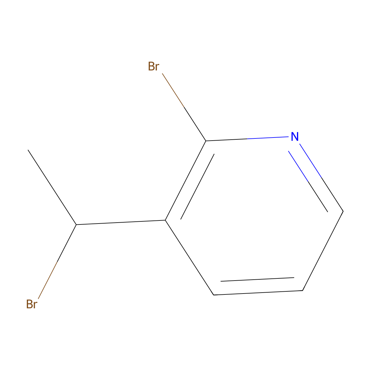 2-Bromo-3-(1-bromoethyl)pyridine molecular structure, CAS 1823317-26-5