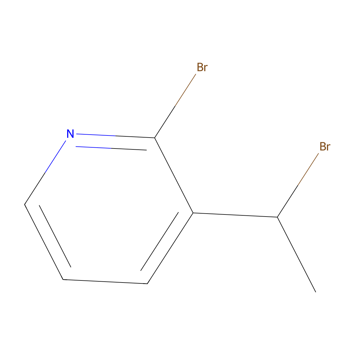 2-Bromo-3-(1-bromoethyl)pyridine molecular structure, CAS 1823317-26-5