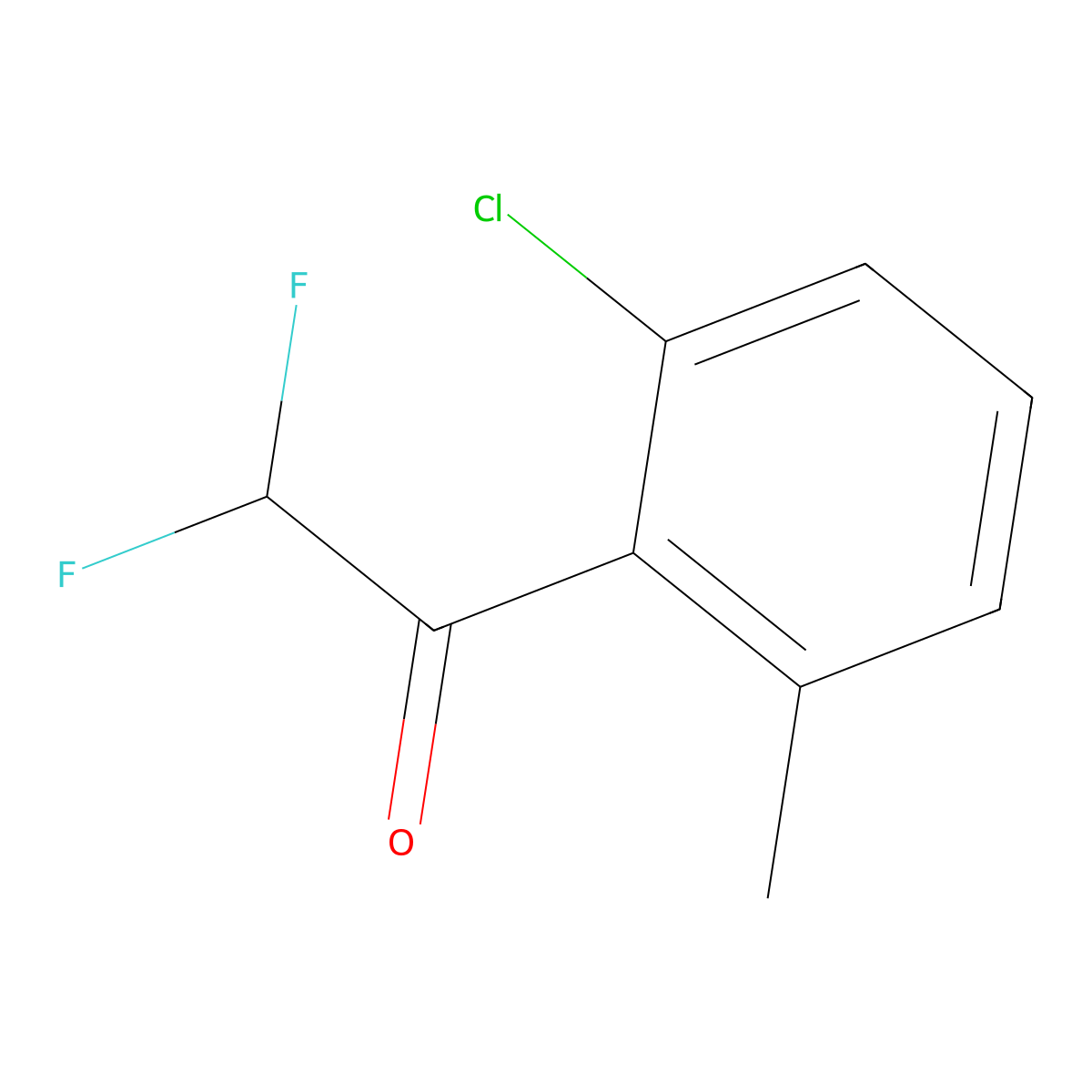 1-(2-Chloro-6-methylphenyl)-2,2-difluoroethan-1-one molecular structure, CAS 1823317-33-4