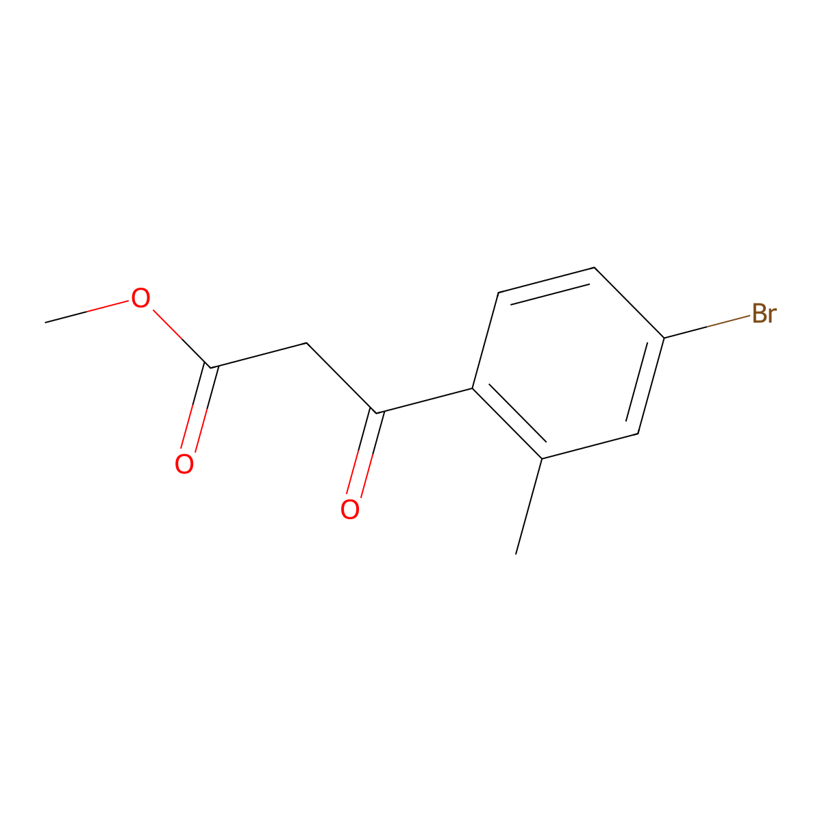 Methyl 3-(4-bromo-2-methylphenyl)-3-oxopropanoate molecular structure, CAS 1823317-90-3