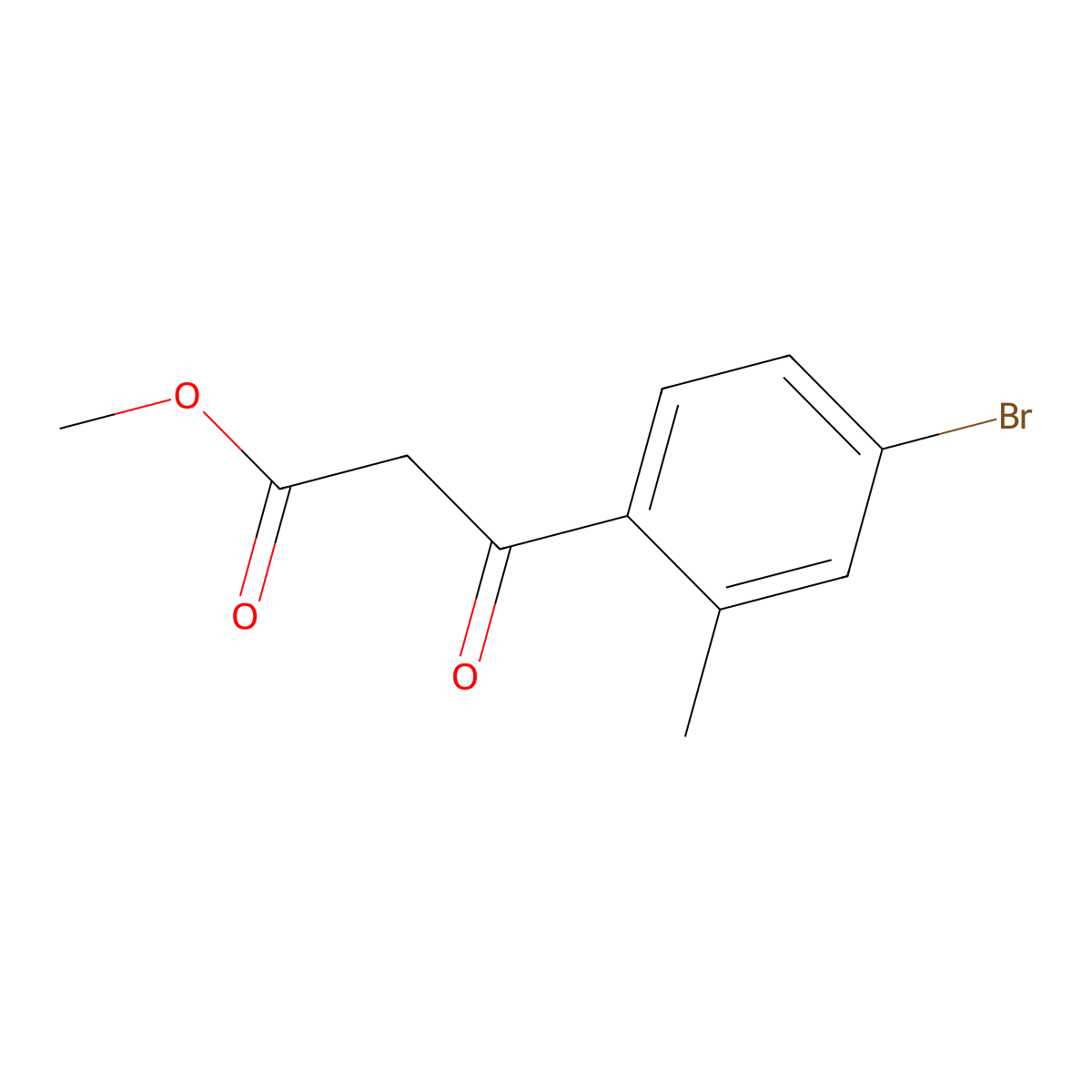 Methyl 3-(4-bromo-2-methylphenyl)-3-oxopropanoate molecular structure, CAS 1823317-90-3