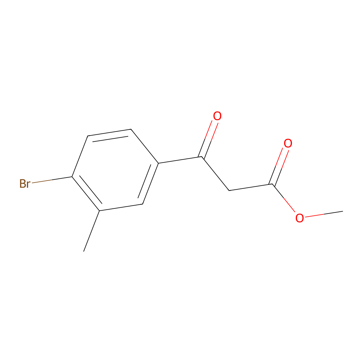 Methyl 3-(4-bromo-3-methylphenyl)-3-oxopropanoate molecular structure, CAS 1823318-05-3