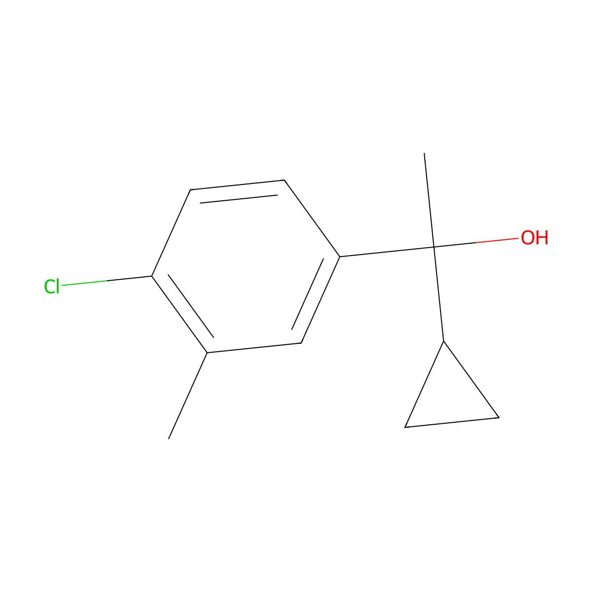 1-(4-Chloro-3-methylphenyl)-1-cyclopropyl ethanol molecular structure, CAS 1823318-29-1