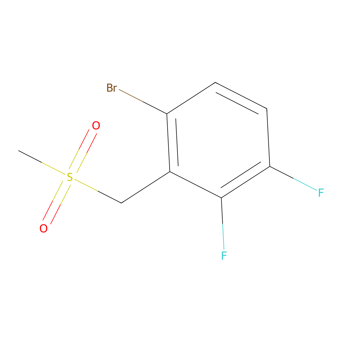 1-Bromo-3,4-difluoro-2-(methanesulfonylmethyl)benzene molecular structure, CAS 1823318-61-1