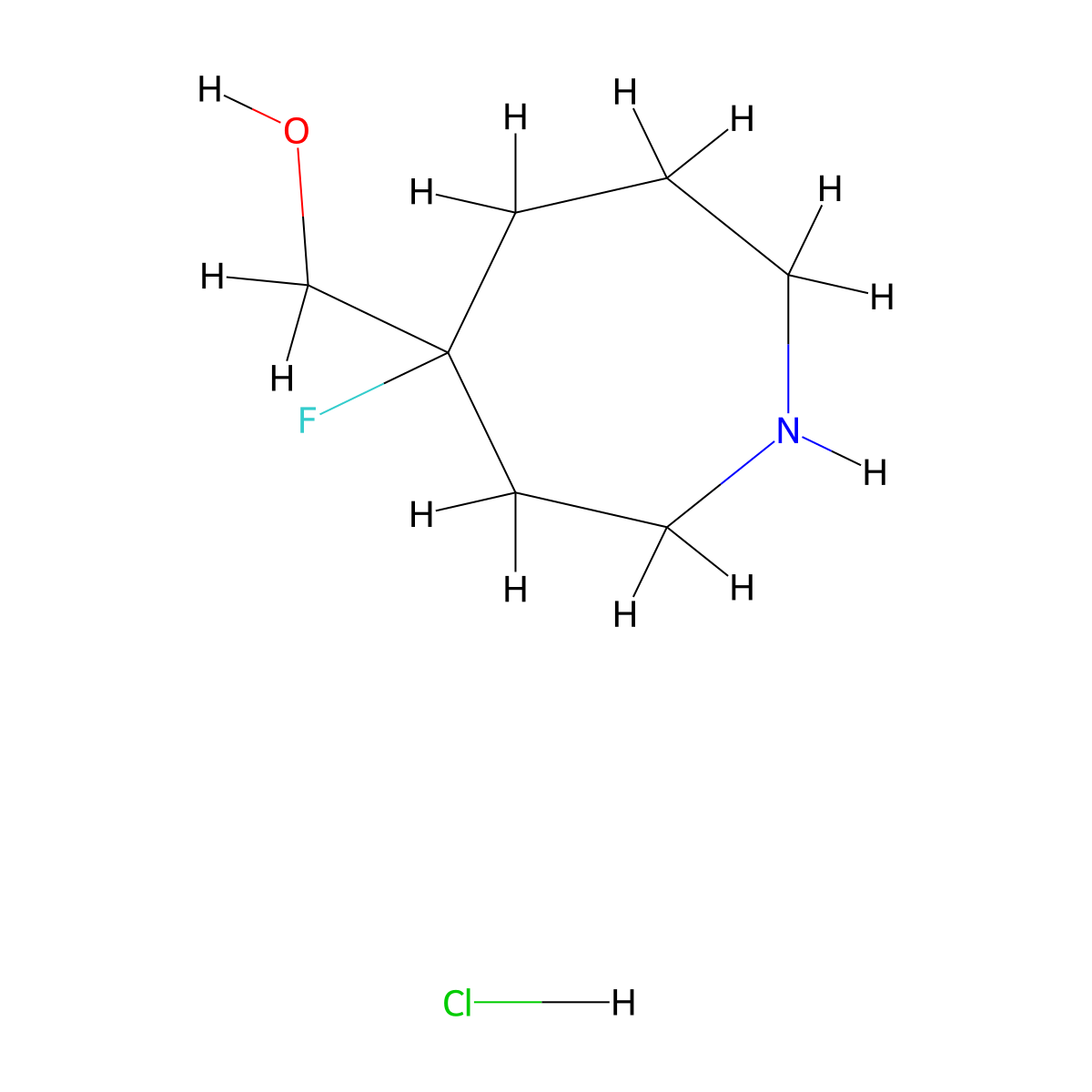 (4-Fluoroazepan-4-yl)methanol hydrochloride molecular structure, CAS 1823319-26-1