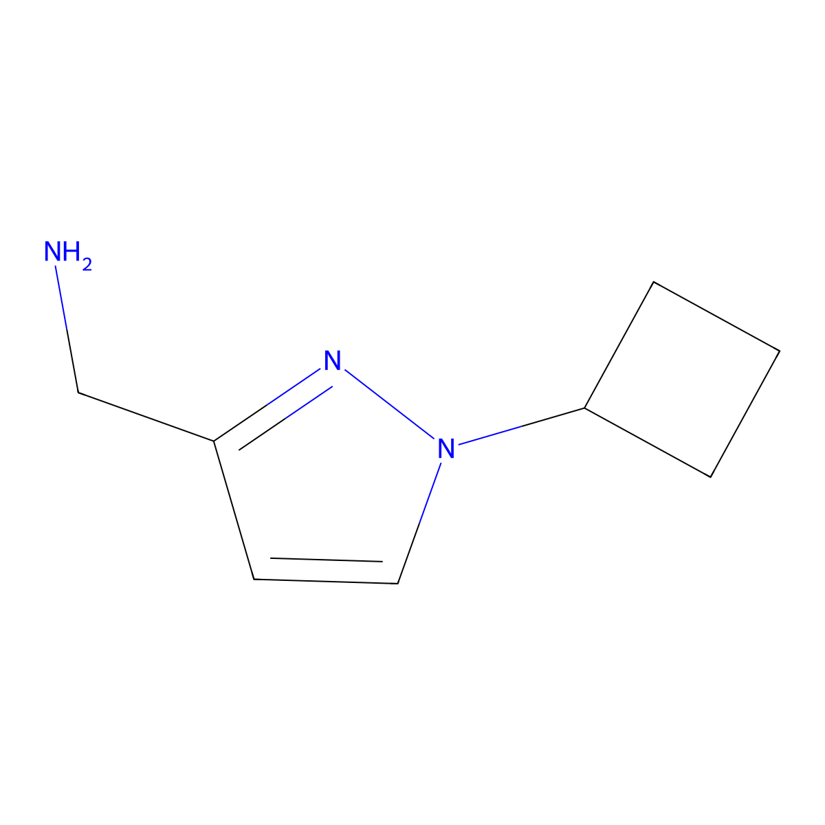 (1-cyclobutyl-1H-pyrazol-3-yl)methanamine molecular structure, CAS 1823319-63-6