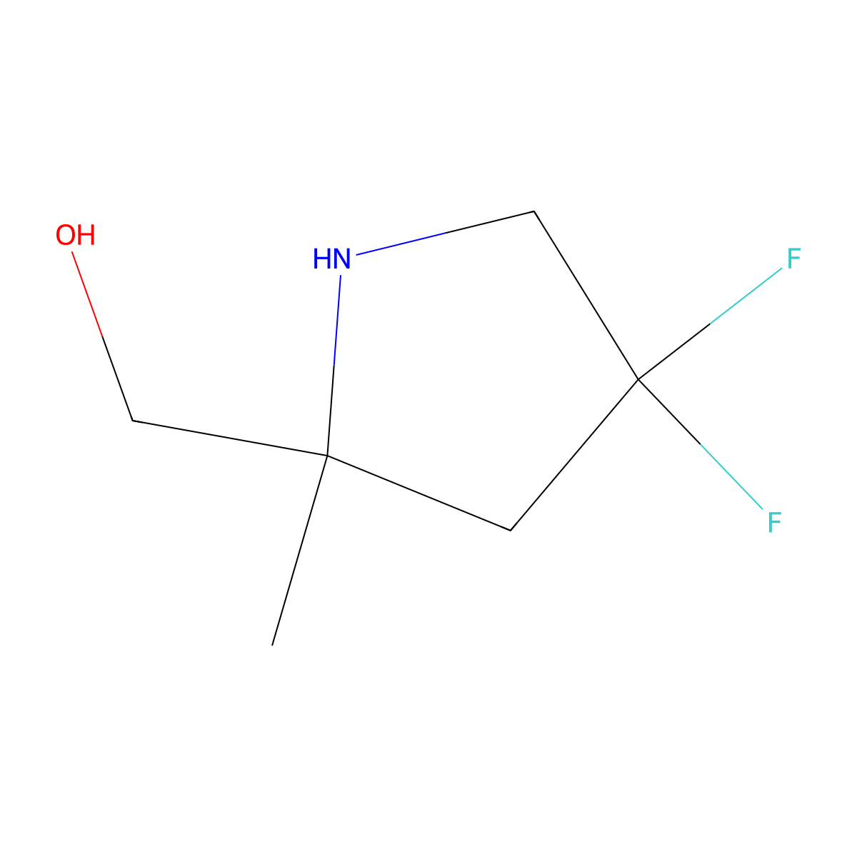 (4,4-Difluoro-2-methylpyrrolidin-2-yl)methanol molecular structure, CAS 1823319-69-2