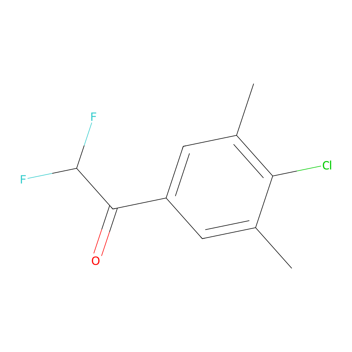 1-(4-Chloro-3,5-dimethylphenyl)-2,2-difluoroethanone molecular structure, CAS 1823319-80-7