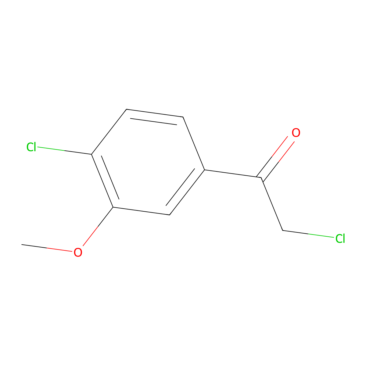 2-Chloro-1-(4-chloro-3-methoxyphenyl)ethan-1-one molecular structure, CAS 1823319-95-4