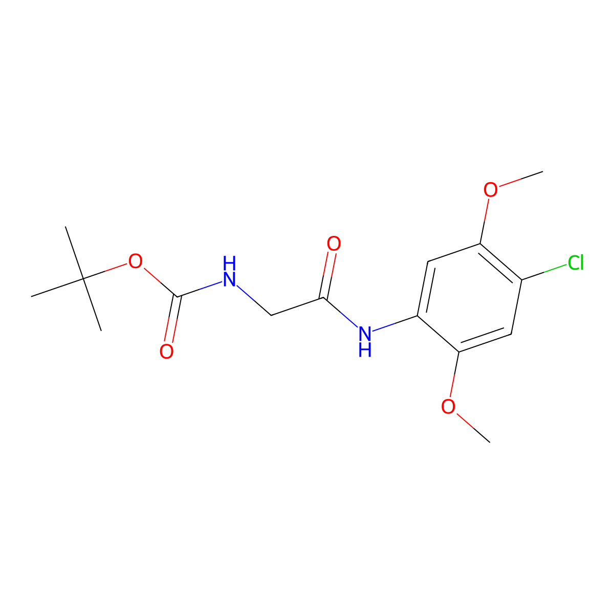 tert-butyl N-{[(4-chloro-2,5-dimethoxyphenyl)carbamoyl]methyl}carbamate molecular structure, CAS 1823319-96-5