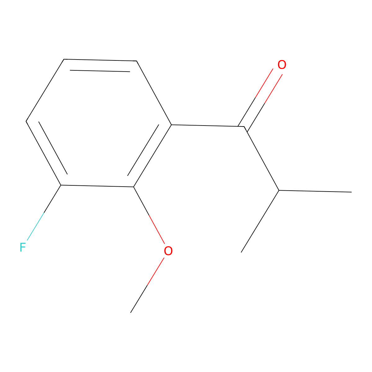 1-(3-Fluoro-2-methoxyphenyl)-2-methylpropan-1-one molecular structure, CAS 1823320-72-4