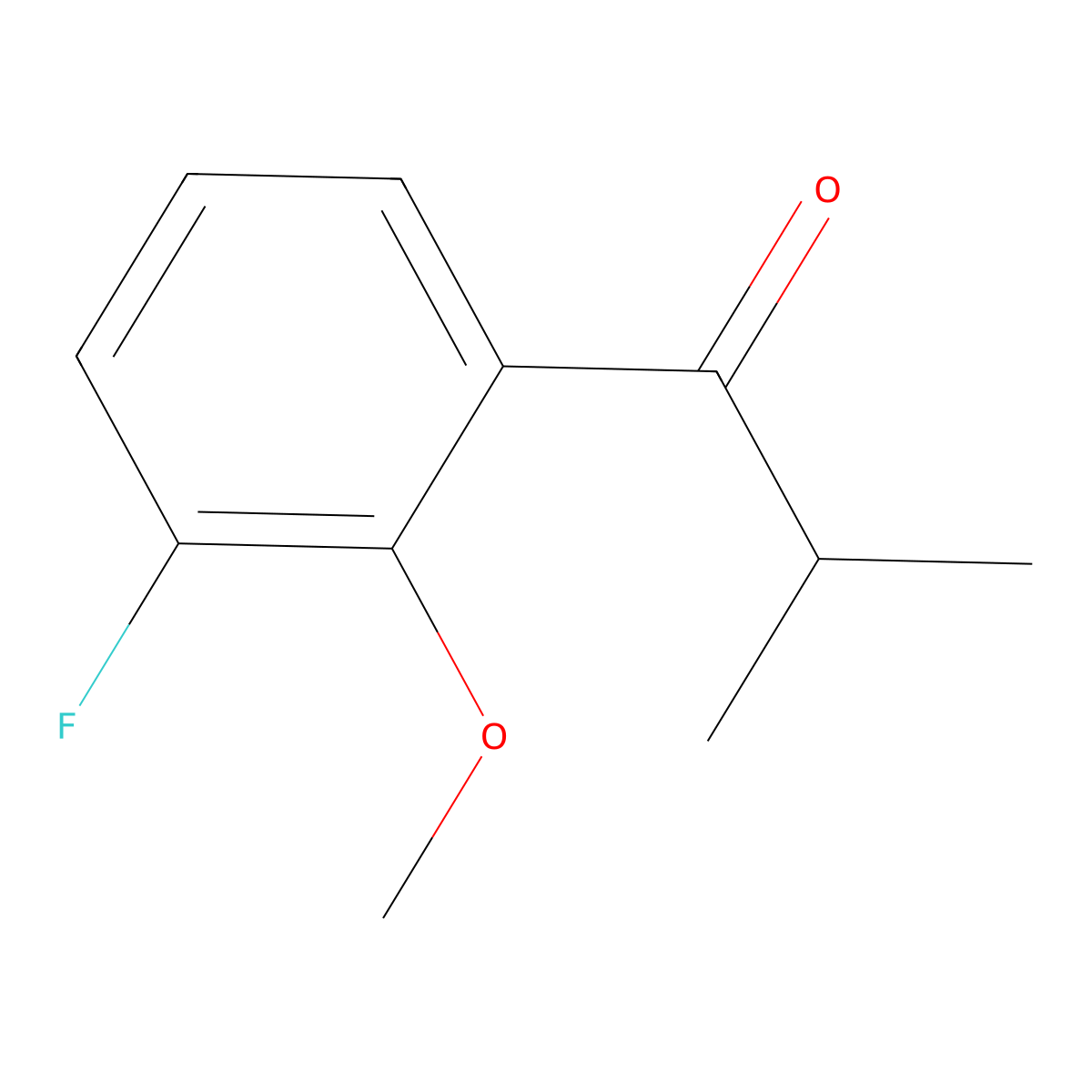 1-(3-Fluoro-2-methoxyphenyl)-2-methylpropan-1-one molecular structure, CAS 1823320-72-4