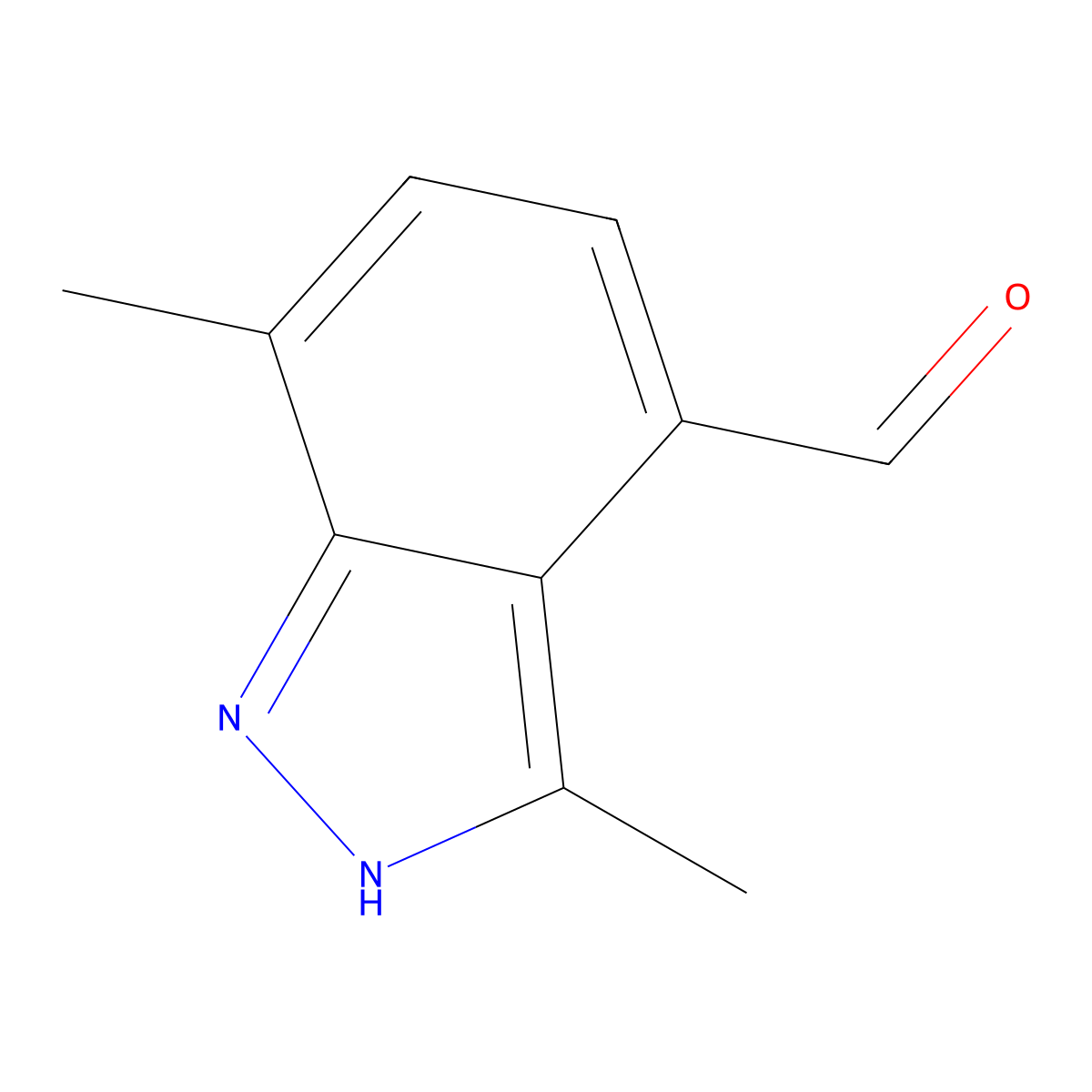 3,7-Dimethyl-1H-indazole-4-carbaldehyde molecular structure, CAS 1823320-96-2