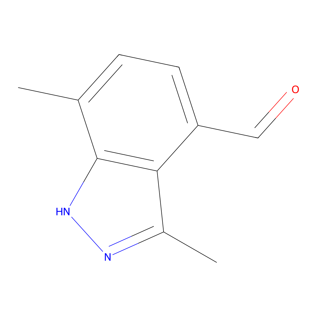 3,7-Dimethyl-1H-indazole-4-carbaldehyde molecular structure, CAS 1823320-96-2