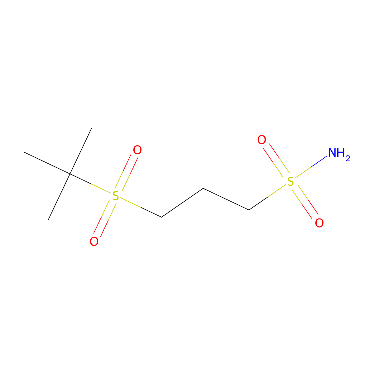 3-(2-Methylpropane-2-sulfonyl)propane-1-sulfonamide molecular structure, CAS 1823321-01-2