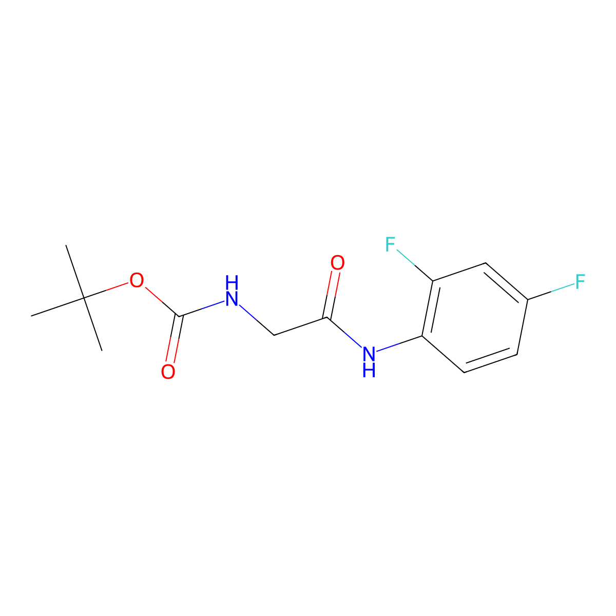 Carbamic acid, [2-[(2,4-difluorophenyl)amino]-2-oxoethyl]-, 1,1-dimethylethyl ester molecular structure, CAS 1823321-02-3