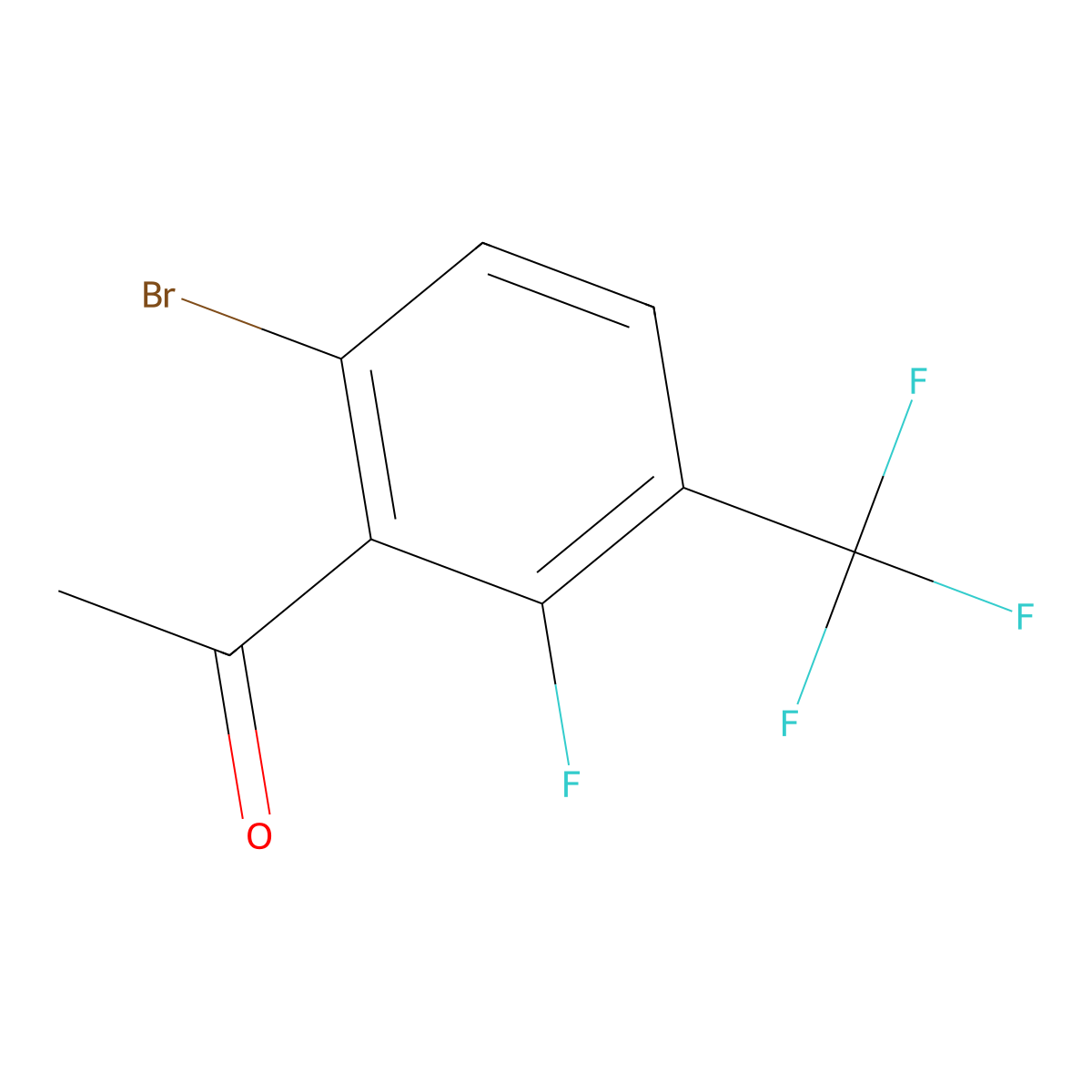 1-(6-Bromo-2-fluoro-3-(trifluoromethyl)phenyl)ethanone molecular structure, CAS 1823321-62-5