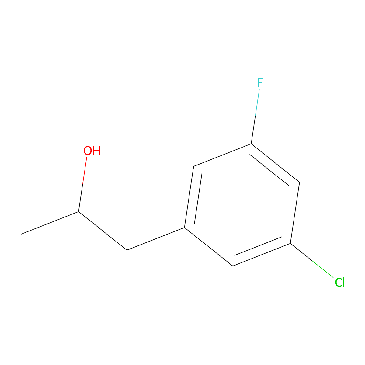 1-(3-Chloro-5-fluorophenyl)-2-propanol molecular structure, CAS 1823321-67-0