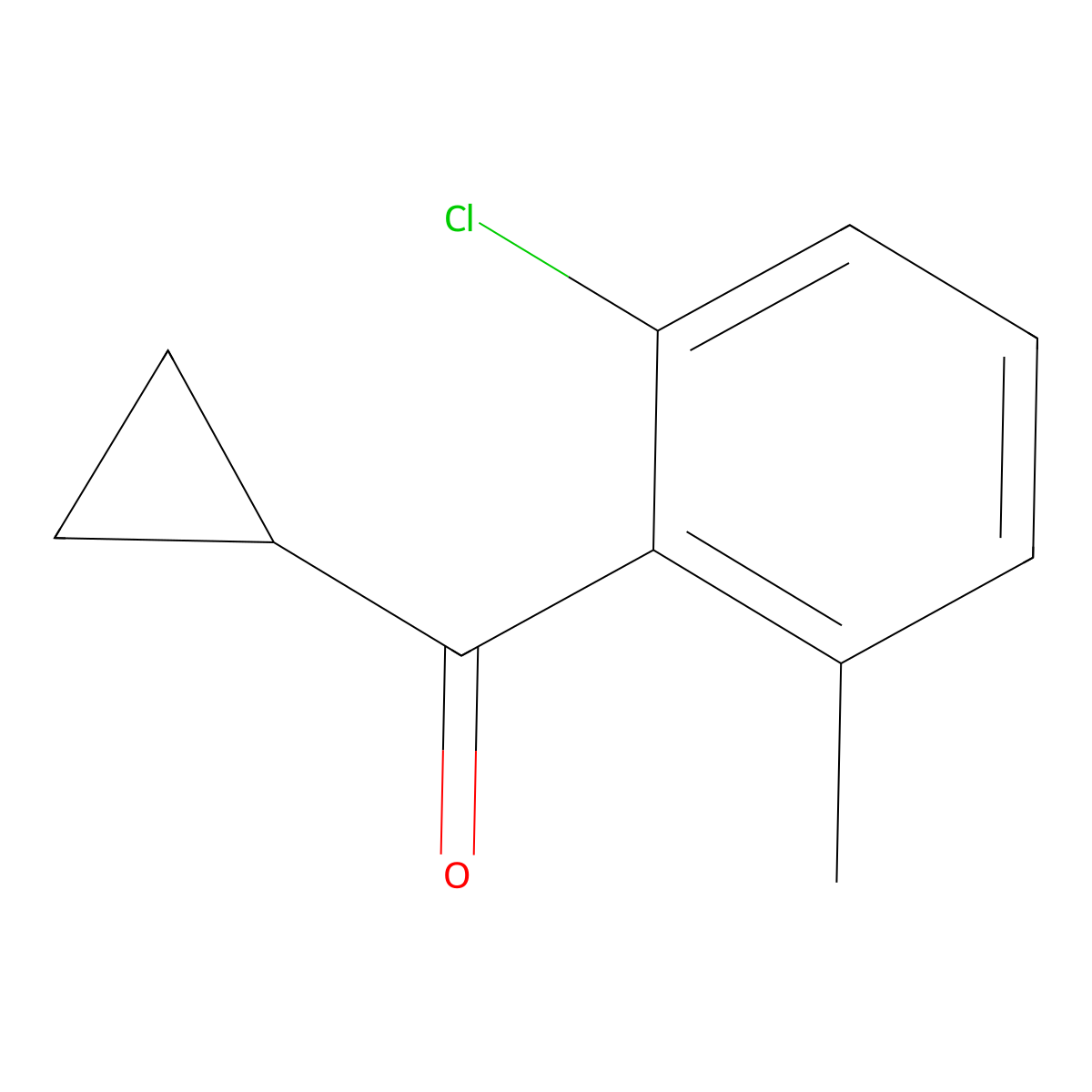 (2-Chloro-6-methylphenyl)(cyclopropyl)methanone molecular structure, CAS 1823321-74-9